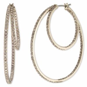 Givenchy Pavé Double Hoop Earrings in gold